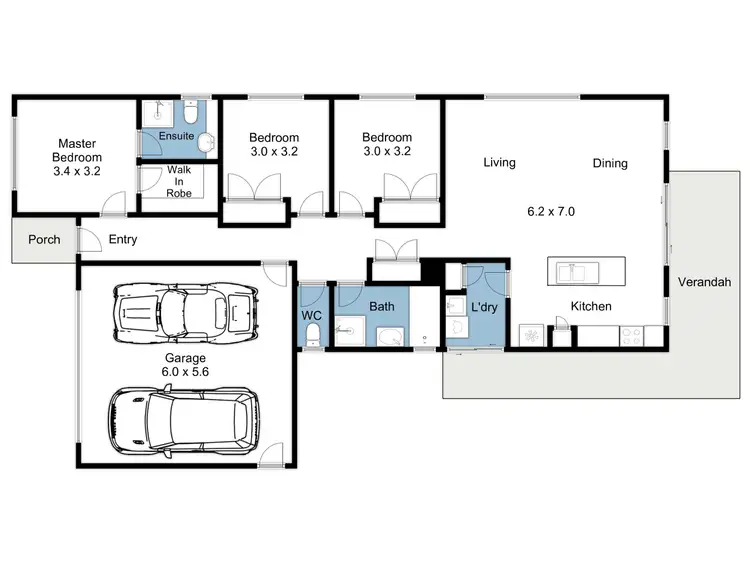 Floorplan of Homely house listing, 6 Wattletree Grove, Benalla VIC 3672
