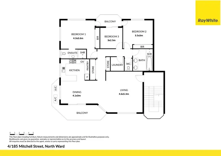 Floorplan of Homely unit listing, 4/185 Mitchell Street, North Ward QLD 4810