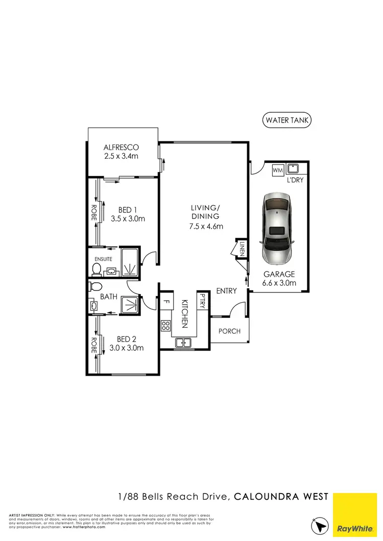 Floorplan of Homely semi-detached listing, Unit 1 & 2/88 Bells Reach Drive, Caloundra West QLD 4551