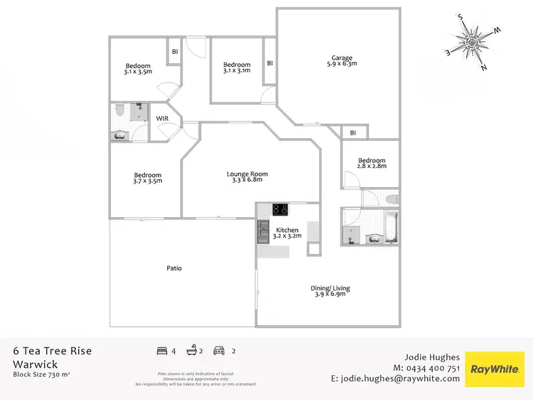 Floorplan of Homely house listing, 6 Tea Tree Rise, Warwick QLD 4370