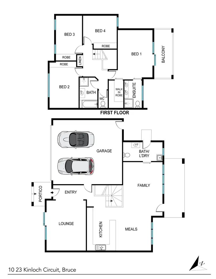 Floorplan of Homely townhouse listing, 10/23 Kinloch Circuit, Bruce ACT 2617