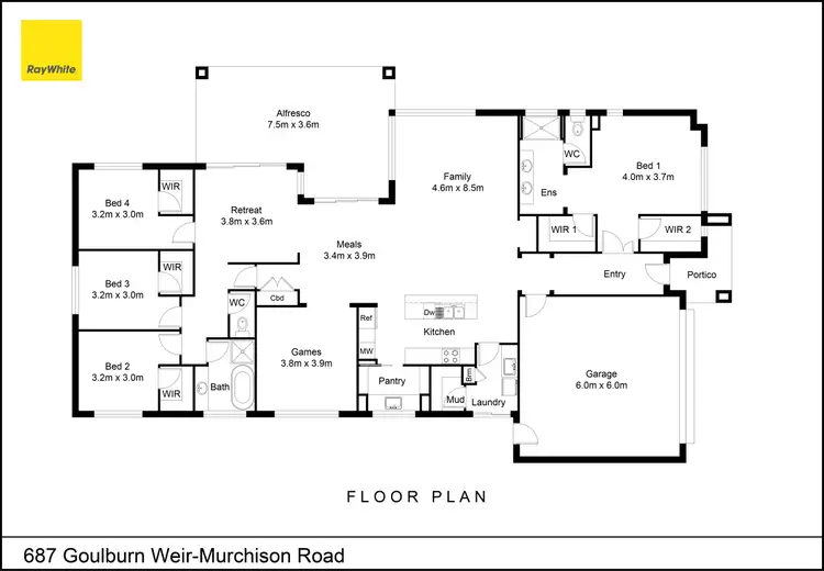 Floorplan of Homely rural property listing, 687 Goulburn Weir-Murchison Road, Whroo Via, Whroo VIC 3612