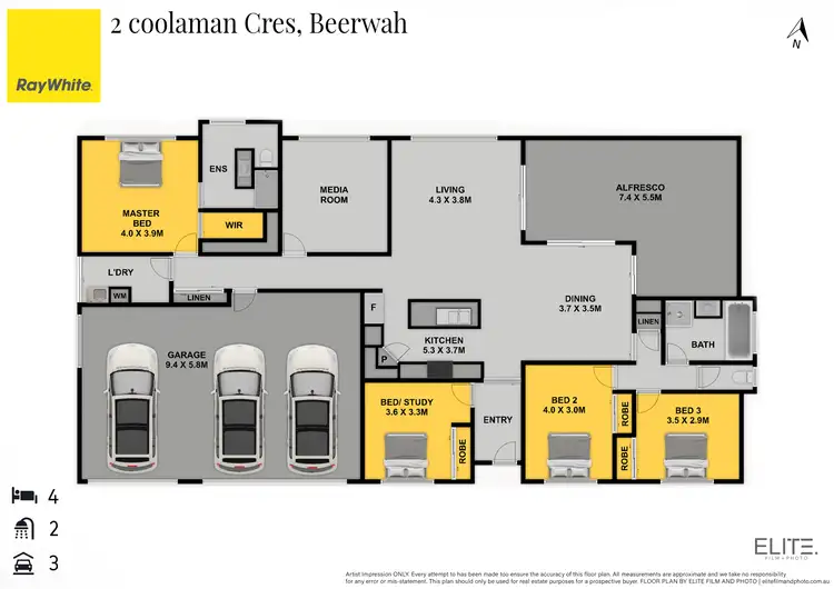 Floorplan of Homely house listing, 2 Coolamon Crescent, Beerwah QLD 4519