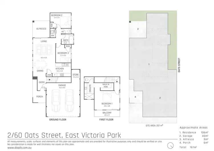 Floorplan of Homely townhouse listing, 2/60 Oats Street, East Victoria Park WA 6101