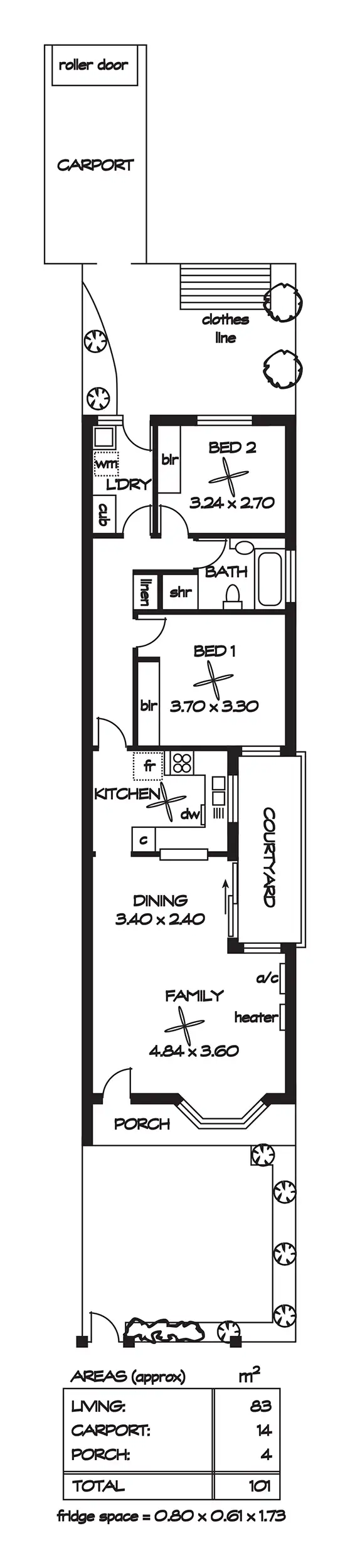 Floorplan of Homely house listing, 2/15 Myponga Terrace, Broadview SA 5083