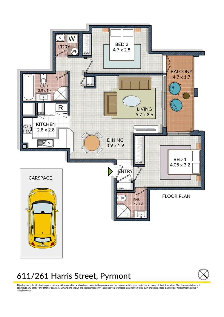 Floorplan of Homely apartment listing, 611/261 Harris Street, Pyrmont NSW 2009
