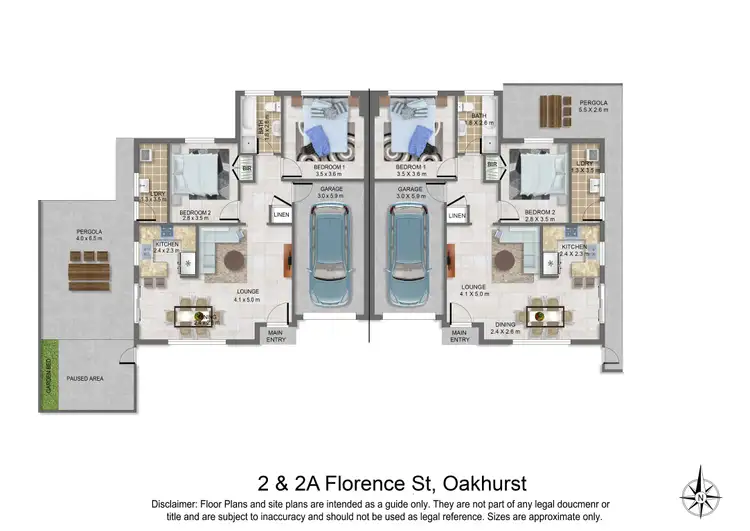 Floorplan of Homely semi-detached listing, 2 & 2A Florence Street, Oakhurst NSW 2761