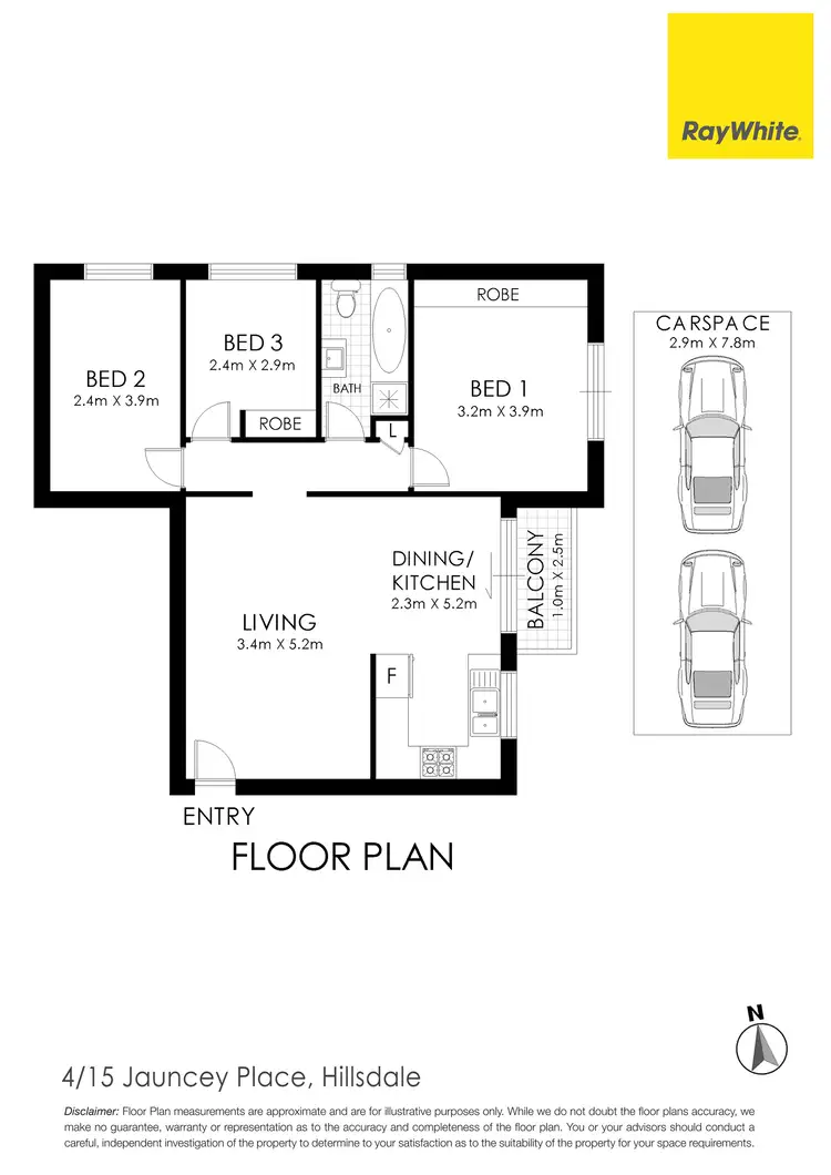 Floorplan of Homely apartment listing, 4/15 Jauncey Place, Hillsdale NSW 2036