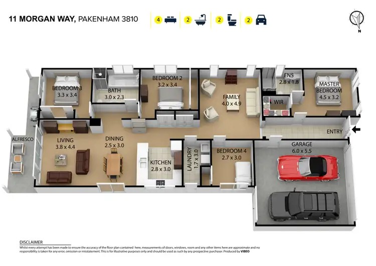 Floorplan of Homely house listing, 11 Morgan Way, Pakenham VIC 3810