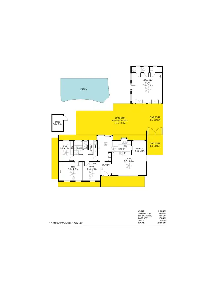 Floorplan of Homely house listing, 16 Parkview Avenue, Grange SA 5022