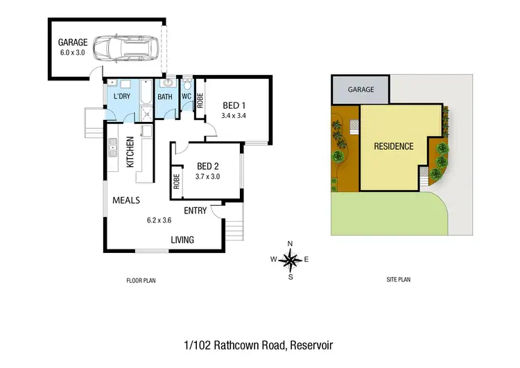 Floorplan of Homely unit listing, 1/102 Rathcown Road, Reservoir VIC 3073