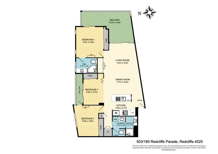 Floorplan of Homely apartment listing, 503/185 Redcliffe Parade, Redcliffe QLD 4020