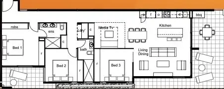 Floorplan of Homely unit listing, 802/34 Picnic Point Esplanade, Maroochydore QLD 4558