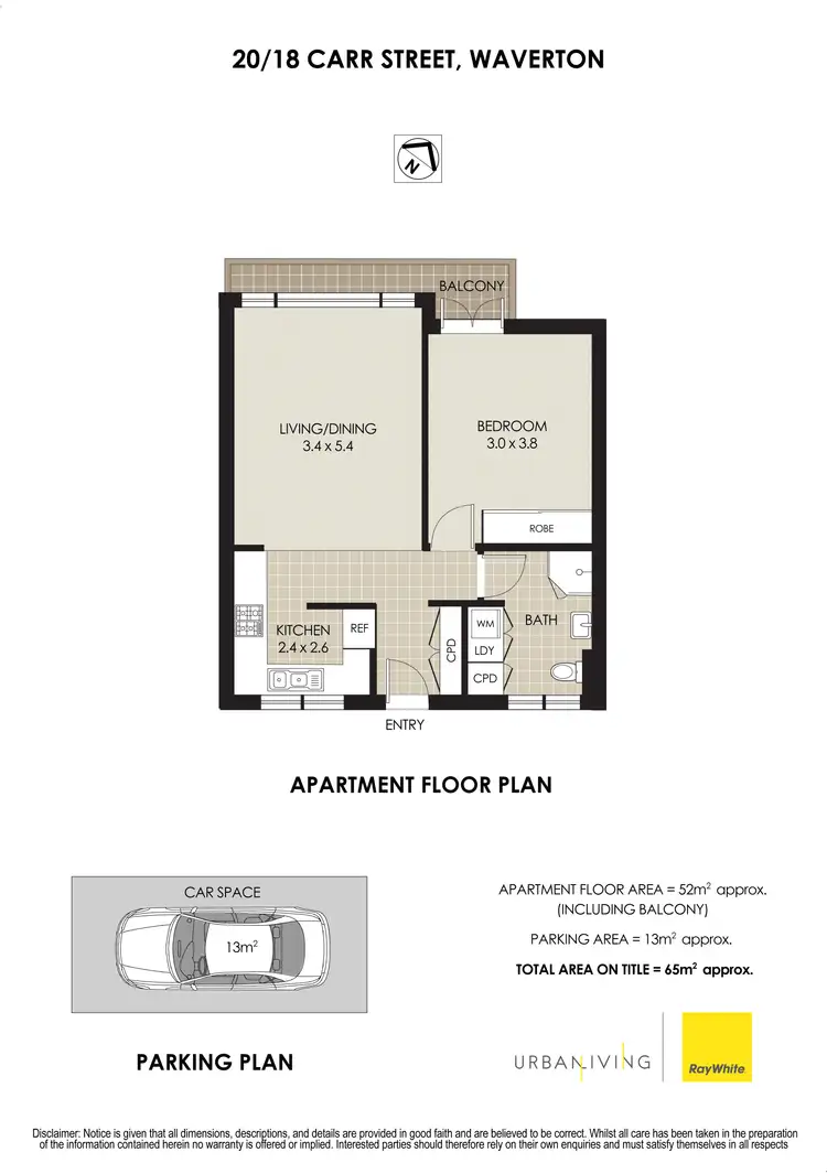Floorplan of Homely apartment listing, 20/18 Carr Street, Waverton NSW 2060