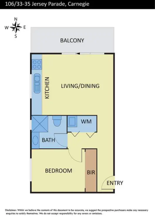 Floorplan of Homely apartment listing, 106/33-35 Jersey Parade, Carnegie VIC 3163