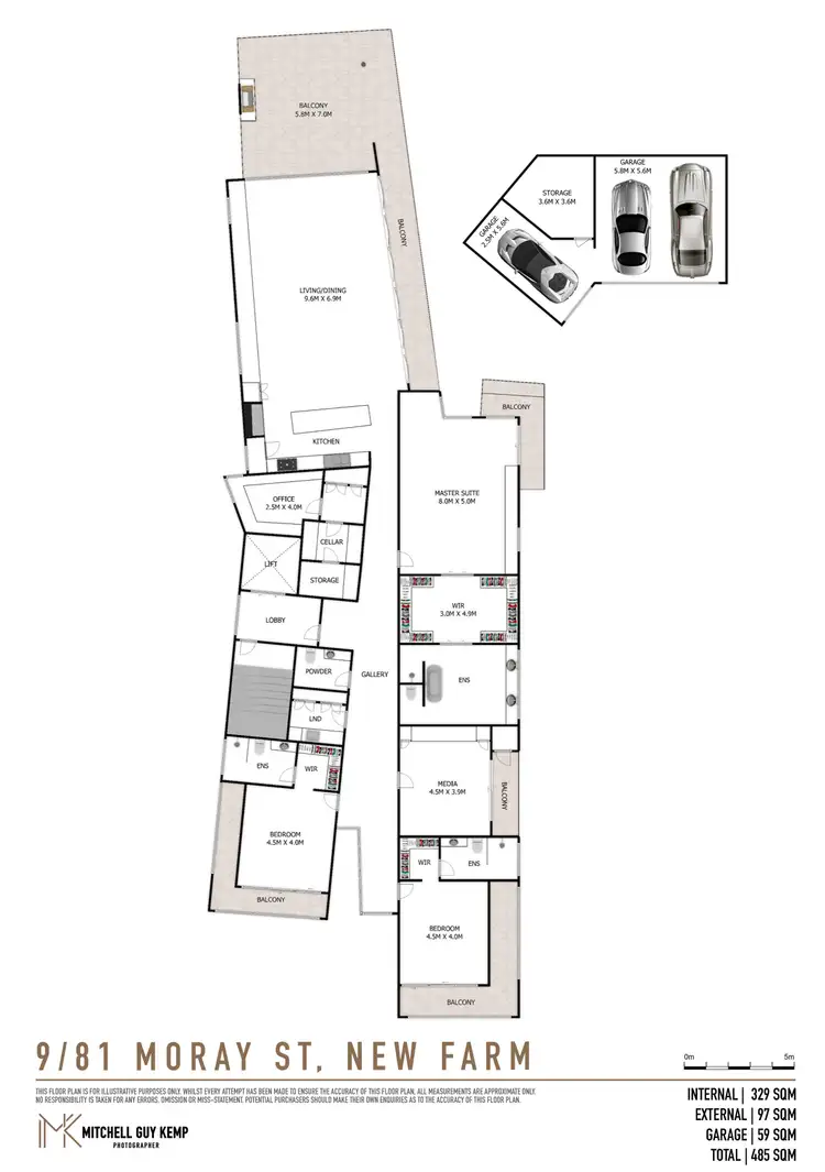 Floorplan of Homely apartment listing, 9/81 Moray Street, New Farm QLD 4005