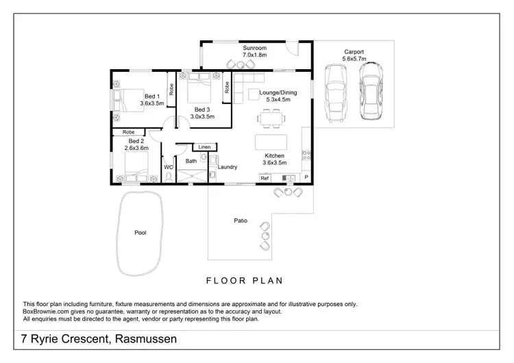 Floorplan of Homely house listing, 7 Ryrie Crescent, Rasmussen QLD 4815