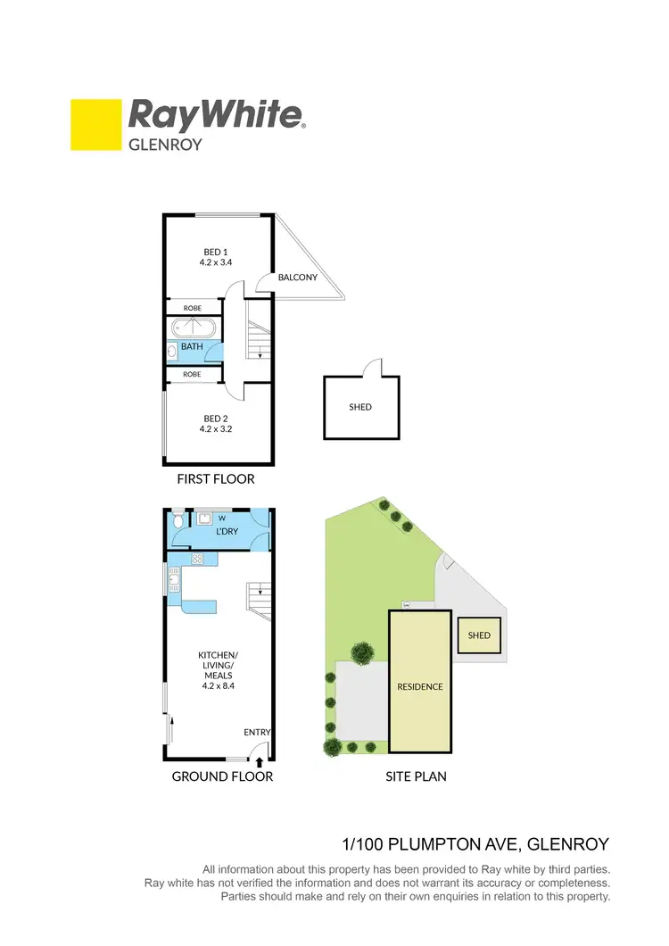 Floorplan of Homely townhouse listing, 1/100 Plumpton Avenue, Glenroy VIC 3046