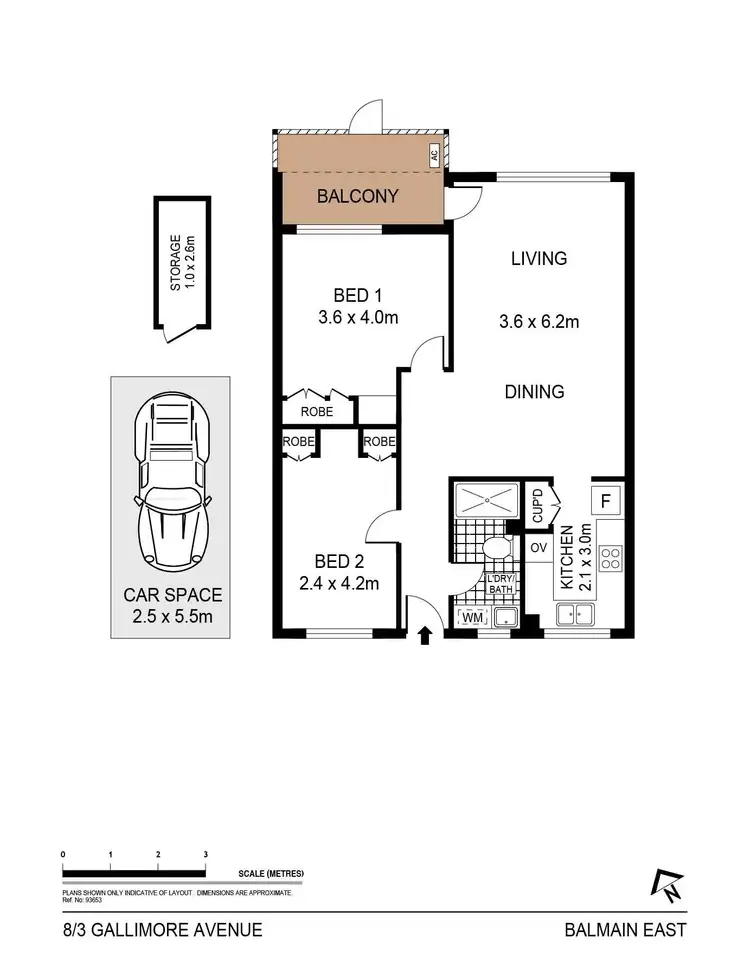 Floorplan of Homely apartment listing, 8/3 Gallimore Avenue, Balmain East NSW 2041