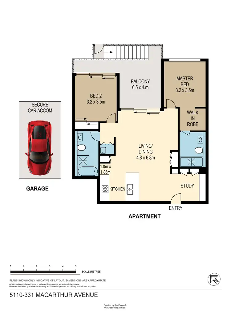 Floorplan of Homely apartment listing, 5110/331 Macarthur Avenue, Hamilton QLD 4007