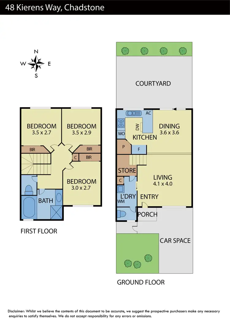 Floorplan of Homely townhouse listing, 48 Kierens Way, Chadstone VIC 3148