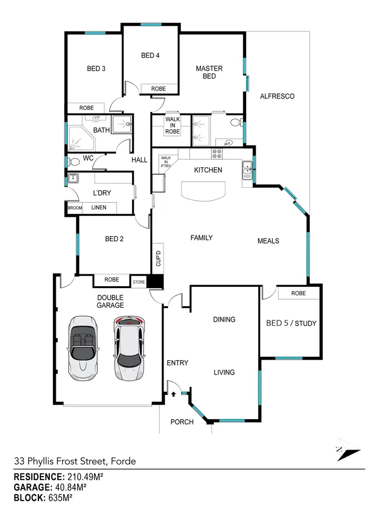 Floorplan of Homely house listing, 33 Phyllis Frost Street, Forde ACT 2914