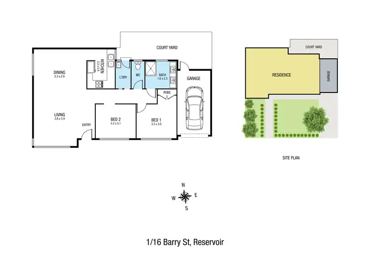 Floorplan of Homely unit listing, 1/16 Barry Street, Reservoir VIC 3073