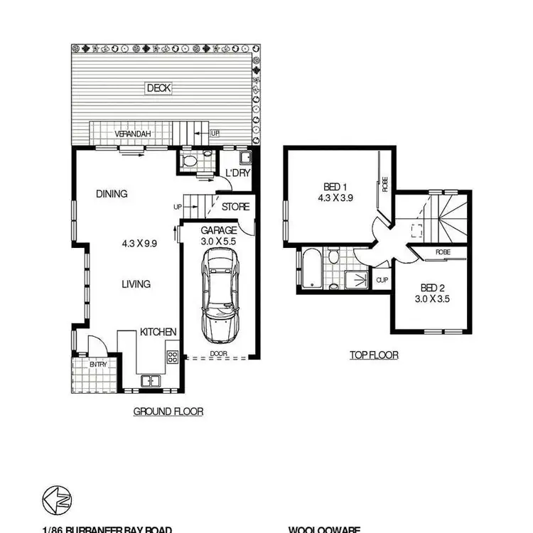 Floorplan of Homely townhouse listing, 1/86-90 Burraneer Bay Road, Burraneer NSW 2230