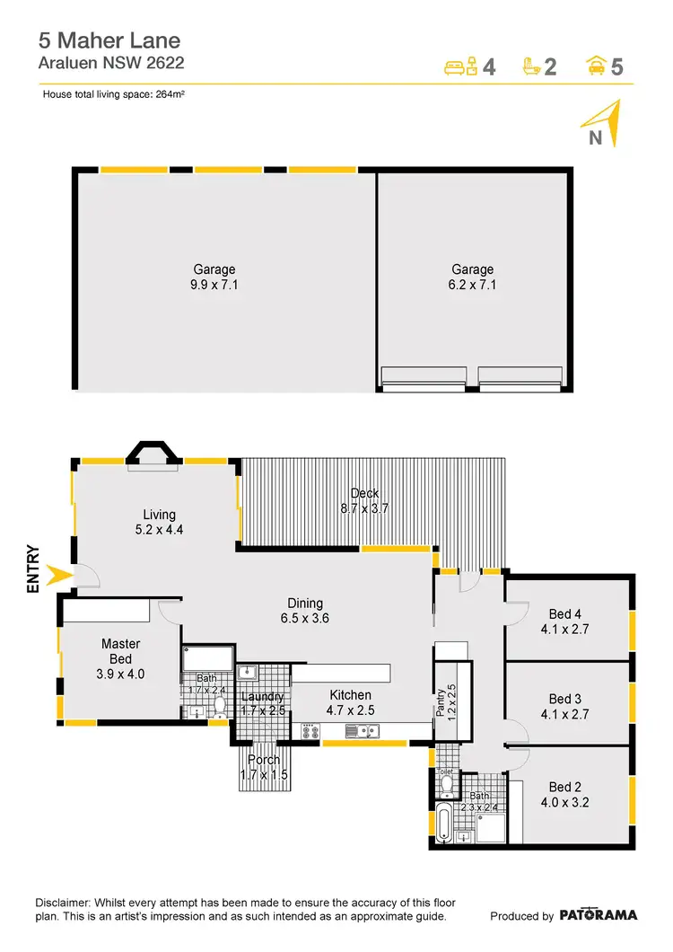 Floorplan of Homely rural property listing, 5 Maher Lane, Reidsdale NSW 2622