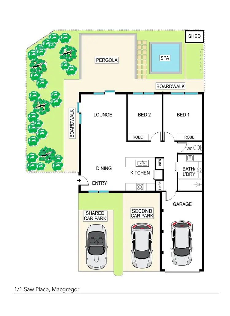 Floorplan of Homely house listing, 1/1 Saw Place, Macgregor ACT 2615