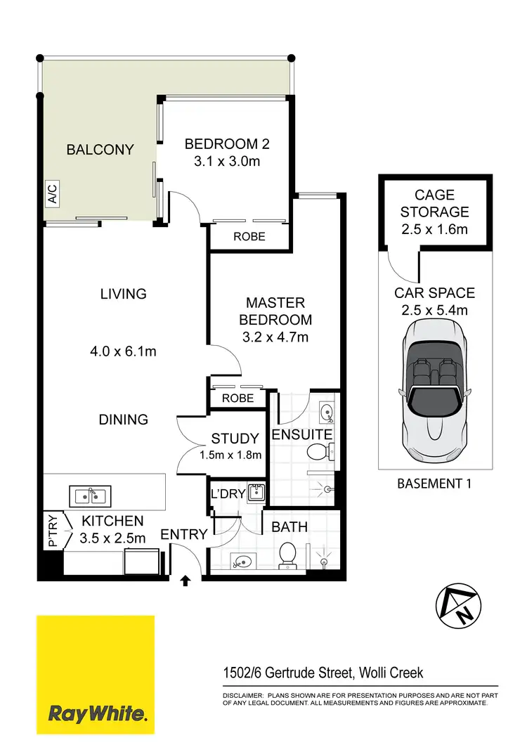 Floorplan of Homely apartment listing, 1502/6 Gertrude Street, Wolli Creek NSW 2205