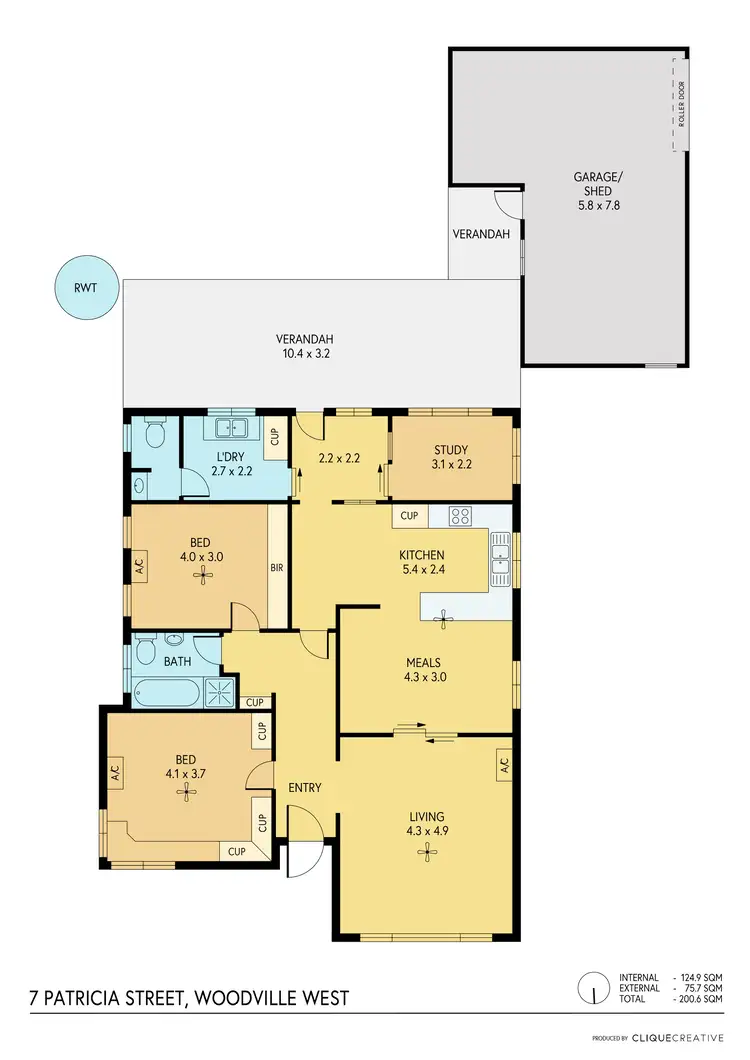 Floorplan of Homely house listing, 7 Patricia Street, Woodville West SA 5011