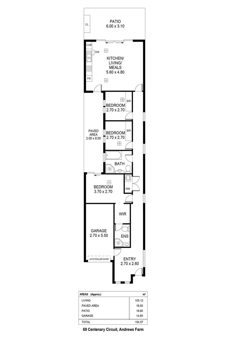 Floorplan of Homely house listing, 69 Centenary Circuit, Andrews Farm SA 5114