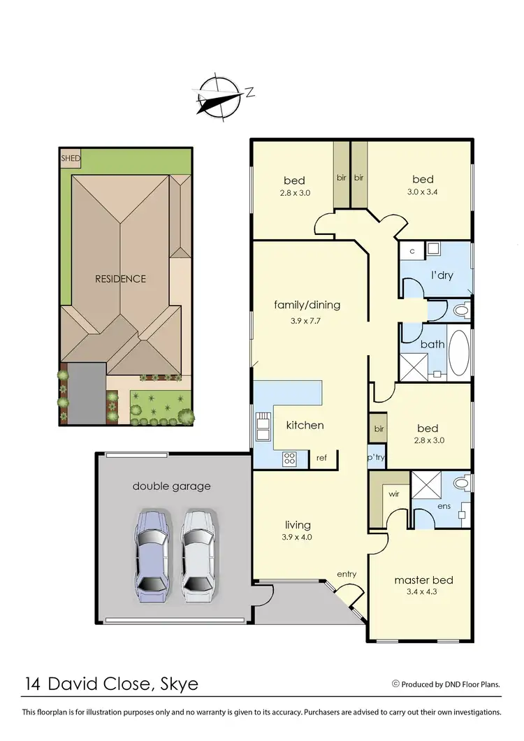 Floorplan of Homely house listing, 14 David Close, Skye VIC 3977