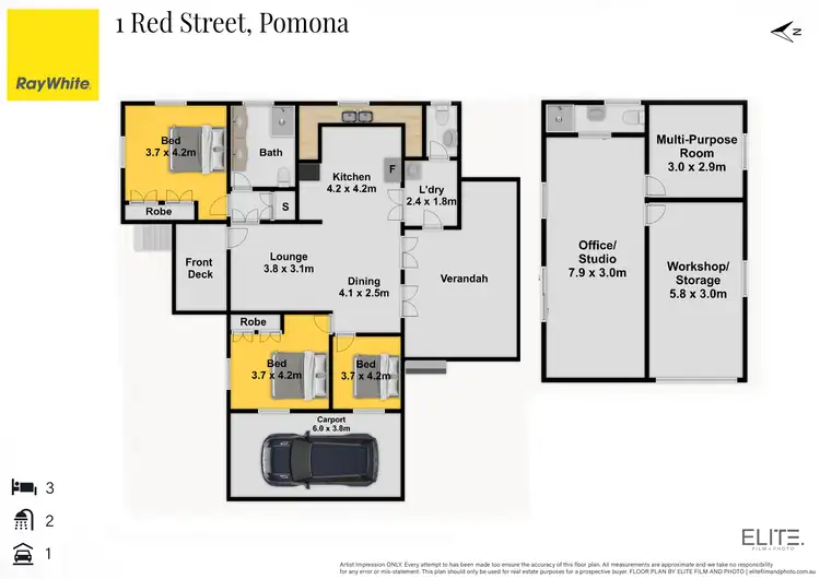 Floorplan of Homely house listing, 1 Red Street, Pomona QLD 4568