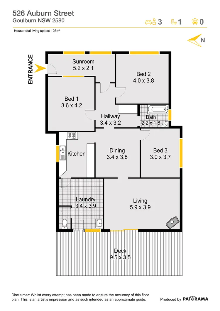 Floorplan of Homely house listing, 526 Auburn Street, Goulburn NSW 2580