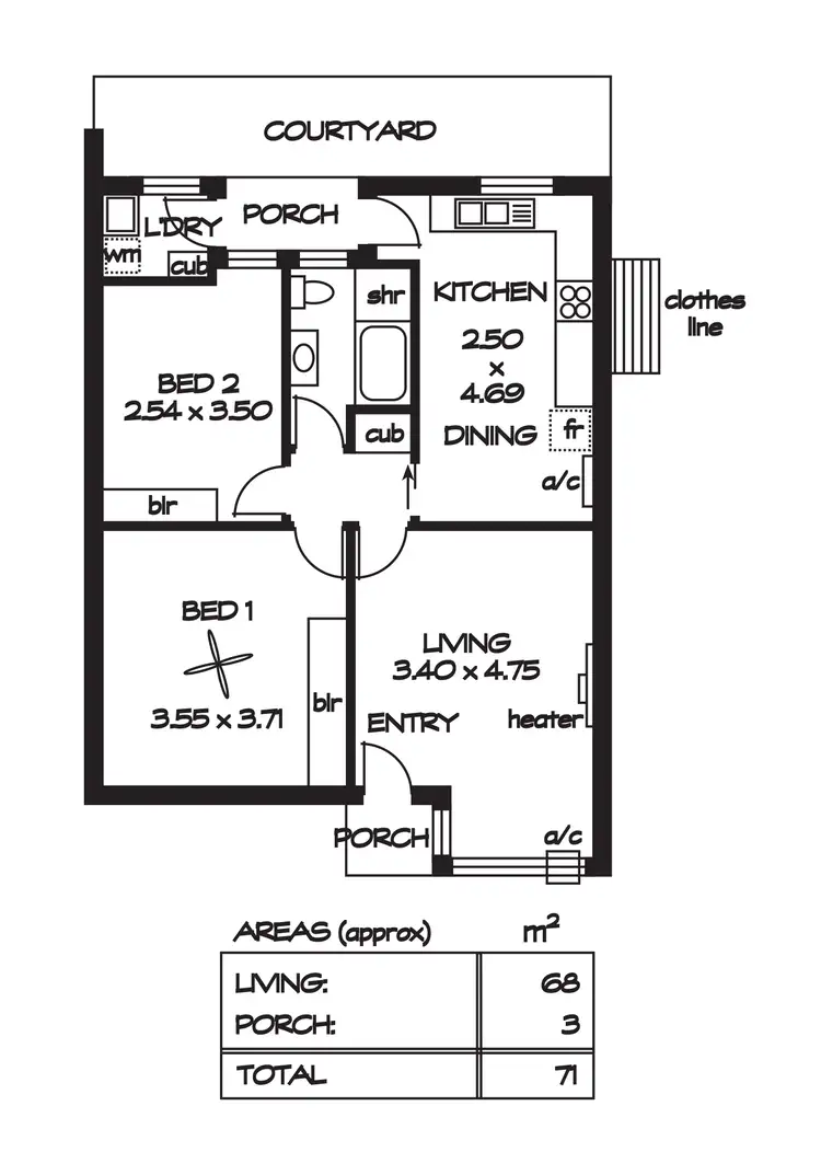 Floorplan of Homely unit listing, 7/7 Alpha Street, Kensington Park SA 5068