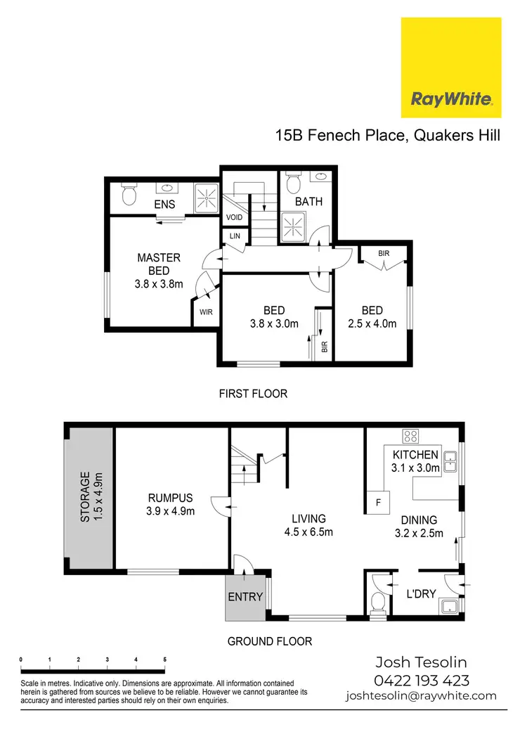 Floorplan of Homely semi-detached listing, 15B Fenech Place, Quakers Hill NSW 2763