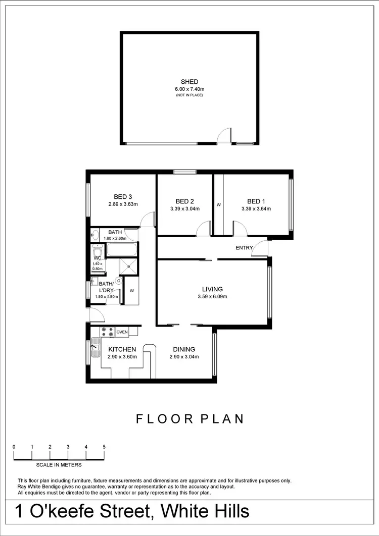 Floorplan of Homely house listing, 1 O'Keefe Street, White Hills VIC 3550