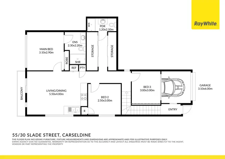 Floorplan of Homely townhouse listing, 55/30 Slade Street, Carseldine QLD 4034
