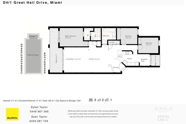 Floorplan of Homely unit listing, D4/1 Great Hall Drive, Miami QLD 4220