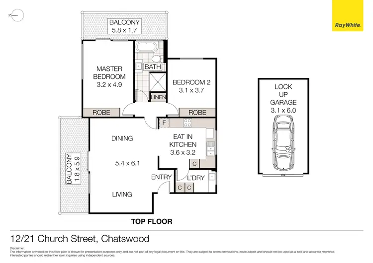 Floorplan of Homely unit listing, 12/21 Church Street, Chatswood NSW 2067