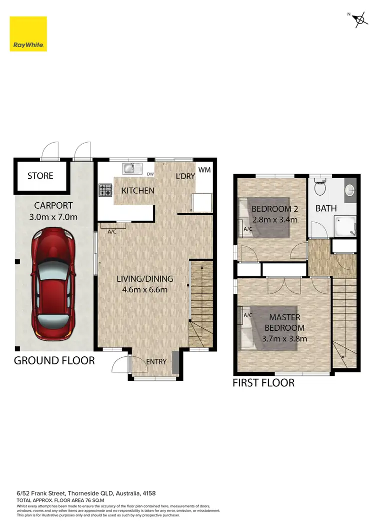 Floorplan of Homely townhouse listing, 6/52 Frank Street, Thorneside QLD 4158