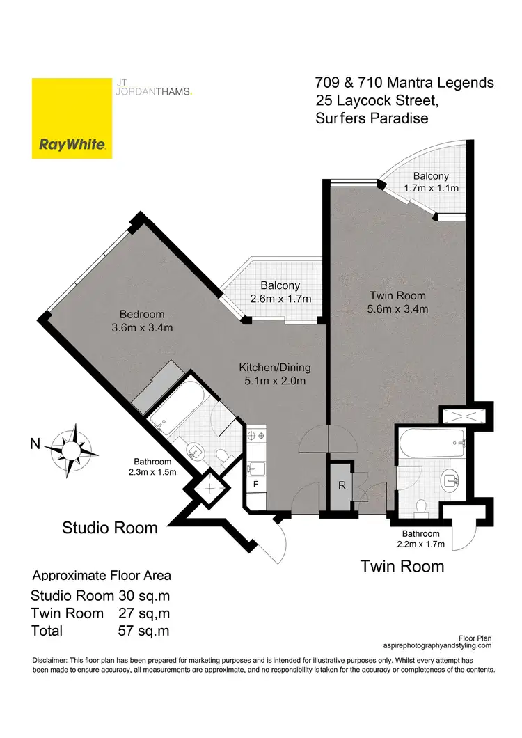 Floorplan of Homely apartment listing, Lot 709 & 710/25 Laycock Street, Surfers Paradise QLD 4217
