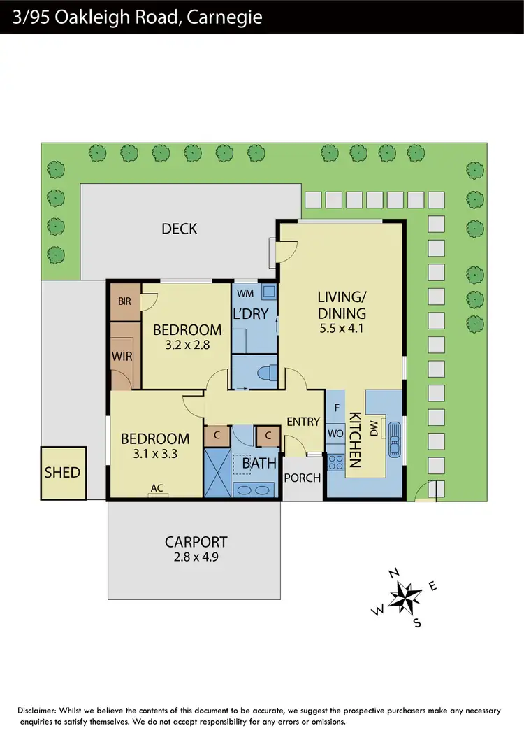 Floorplan of Homely unit listing, 3/95 Oakleigh Road, Carnegie VIC 3163