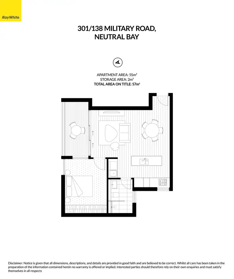 Floorplan of Homely apartment listing, 301/138 Military Road, Neutral Bay NSW 2089