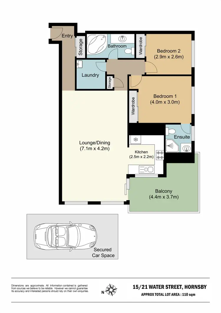 Floorplan of Homely unit listing, 15/21 Water Street, Hornsby NSW 2077