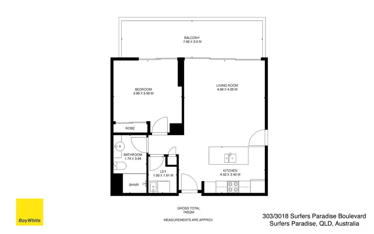 Floorplan of Homely apartment listing, 303/3018 Surfers Paradise Boulevard, Surfers Paradise QLD 4217
