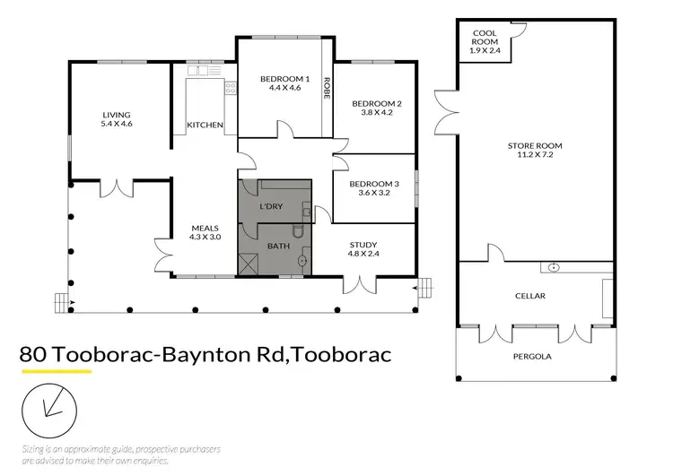 Floorplan of Homely rural property listing, 80 Tooborac-Baynton Road, Tooborac VIC 3522