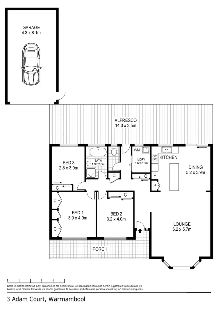 Floorplan of Homely house listing, 3 Adam Court, Warrnambool VIC 3280
